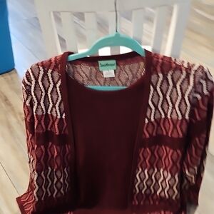 Sara Morgan Burgundy Cardigan Sweater
